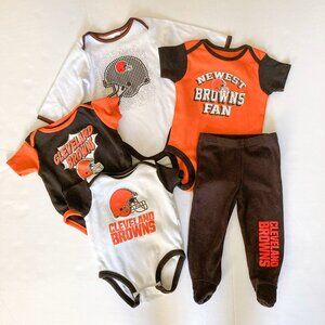 CLEVELAND BROWNS 5 Piece Onesie Set, 6/9 Months